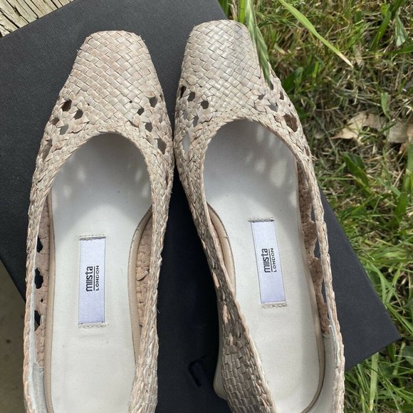 Missta Loirane Parchment Woven Braid Blocked Heels - Picture 8 of 10